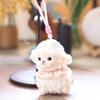Cute Tulip Lamb Plush Keychain Fluffy Soft Stuffed Pendant Detachable Wrist Lanyard for Girls Birthday Gift