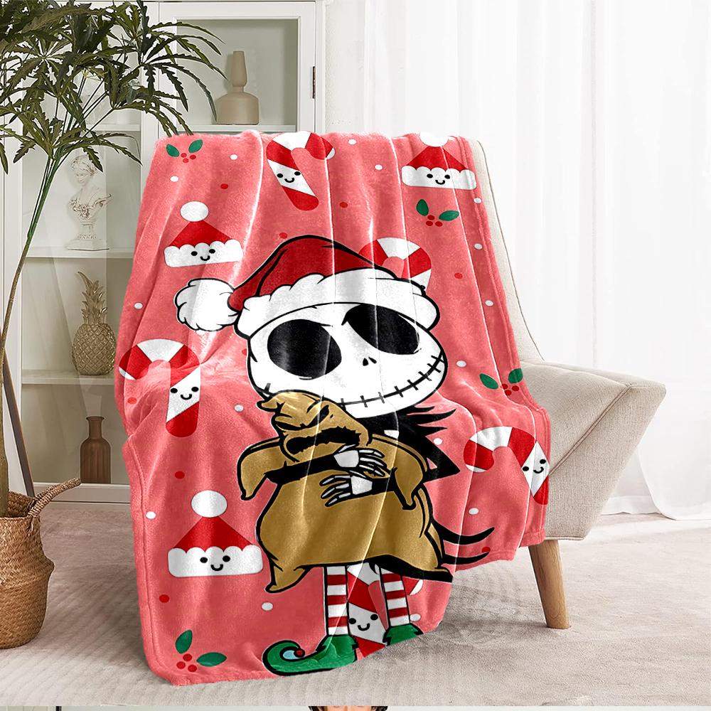 The Nightmare Before Christmas Theme Printed Blanket - Perfect for Couch, Bed, Travel & Outdoor Use | Machine Washable, Cozy & Durable.