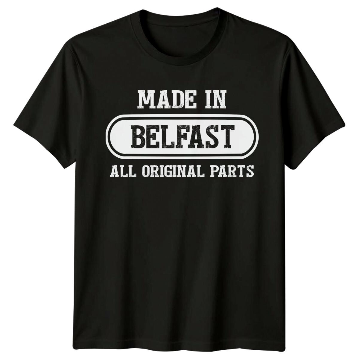 

Made In Belfast All Original Parts Mens T-Shirt Ireland Landmark M