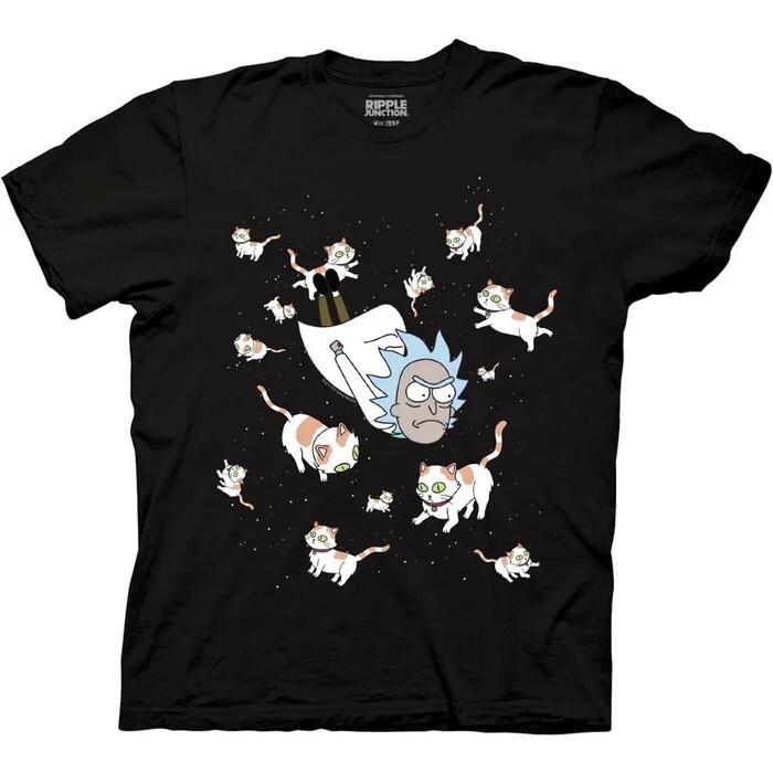 Rick And Morty Mens T-Shirt - Rick Diving With Space Cats S разноцветный