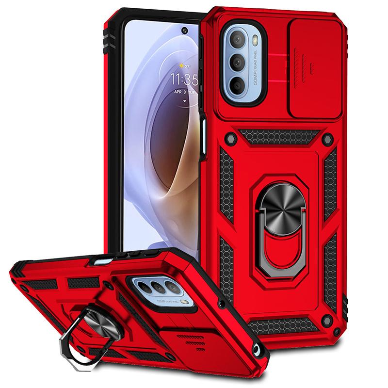 For Motorola Moto G31 G41 Case Magnetic Metal Ring Holder Armor Cases For Moto G 31 41 MotoG31 MotoG41 Slide Lens Protect Cover