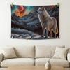 Emo White Wolf Sitting Meme Flags Outdoor Camping Party Flags Wall Art Home Decor