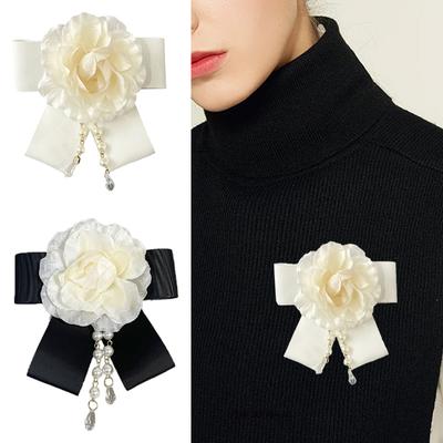 1Pc Pearl Women Rose Flower Casual Party Accessories Mother's Day Gift Botanical Pins Brooches Fabric