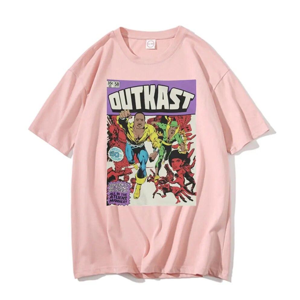 Tričko inspirované komiksem Outkast s rapovým grafickým potiskem Unisex Dámské Vintage tričko Unisex Bavlna Oversized Tričko Unisex Hip-Hop trička