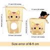 Zonon 4 Pieces Standing Pencil Case Cat Print Telescopic Pencil Case Telescopic Pencil Pouch Holder Canvas PU Cartoon Organizer Portable Pencil Bag