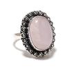 Rose Quartz Gemstone Handmade 925 Sterling Silver Jewelry Ring 8.5 SU-10018