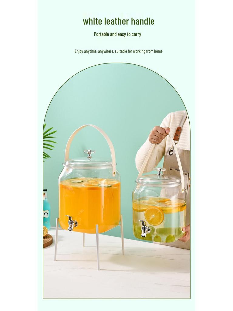 Bærbar sommerdrikkedispenser med tappekran - Ideell for smaksatt vann og juice