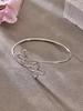 Elegant Double Flower Open Bracelet, 18k Gold-Plated Stainless Steel