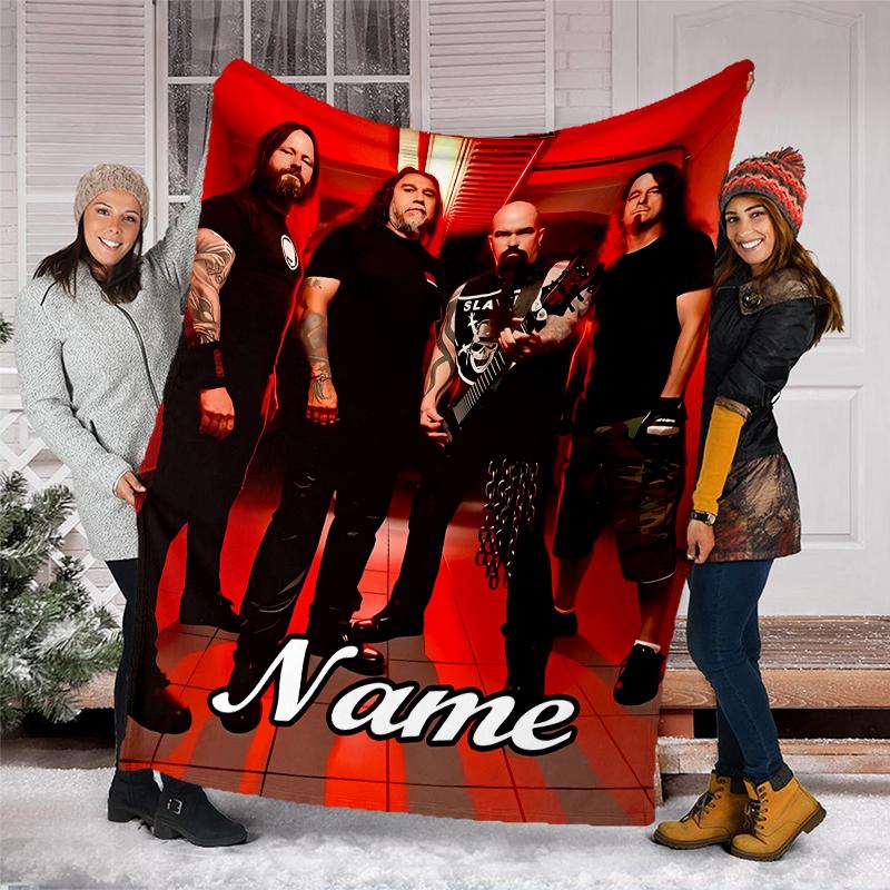 Personalized Custom Name Blanket - Slayer band Print Design,Blanket for Sofa,Bed,Travel,Camping - Soft and Warm, Great Gift