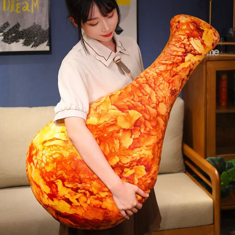 Simulated Crispy Chicken Leg Pillow Anime Plush Toy - Cute 20/50/70 Cm Stuffed Animal Soft Doll for Christmas Thanksgiving