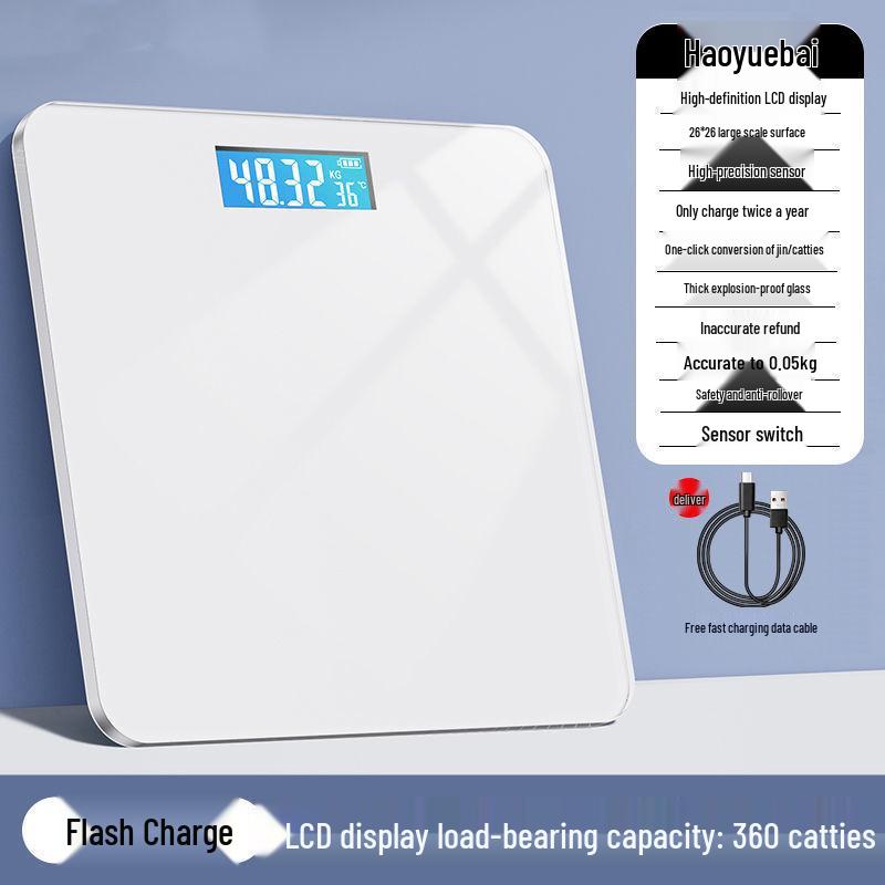 Durable Rechargeable Digital Bathroom Scale: Accurate Smart Body Fat Scale for Women