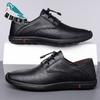 2025 spring and autumn new Korean version of daily casual leather shoes men's soft-soled foot shoes
