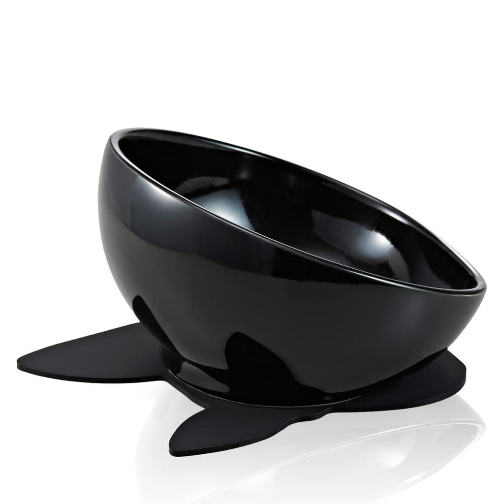 HARIO Czarna Miska na Jedzenie dla Buldoga Francuskiego z Silikonową Matą 150ml,