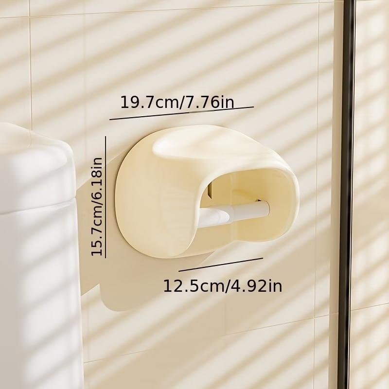 

Storage Rack No Punching Bathroom Roll Holder Waterproof Wall Mounted Toilet Tissue Box Vintage Plastic Roll Paper Tube Restroom as the picture
