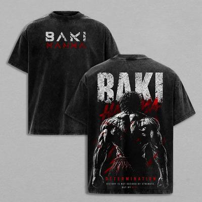 2026 Hot Sale Baki Hanma Baki Anime Clothing Men Women Oversized T-shirts Short Sleeve Washed T Shirt Vintage Cotton Tshirt Harajuku Male Tops Tee