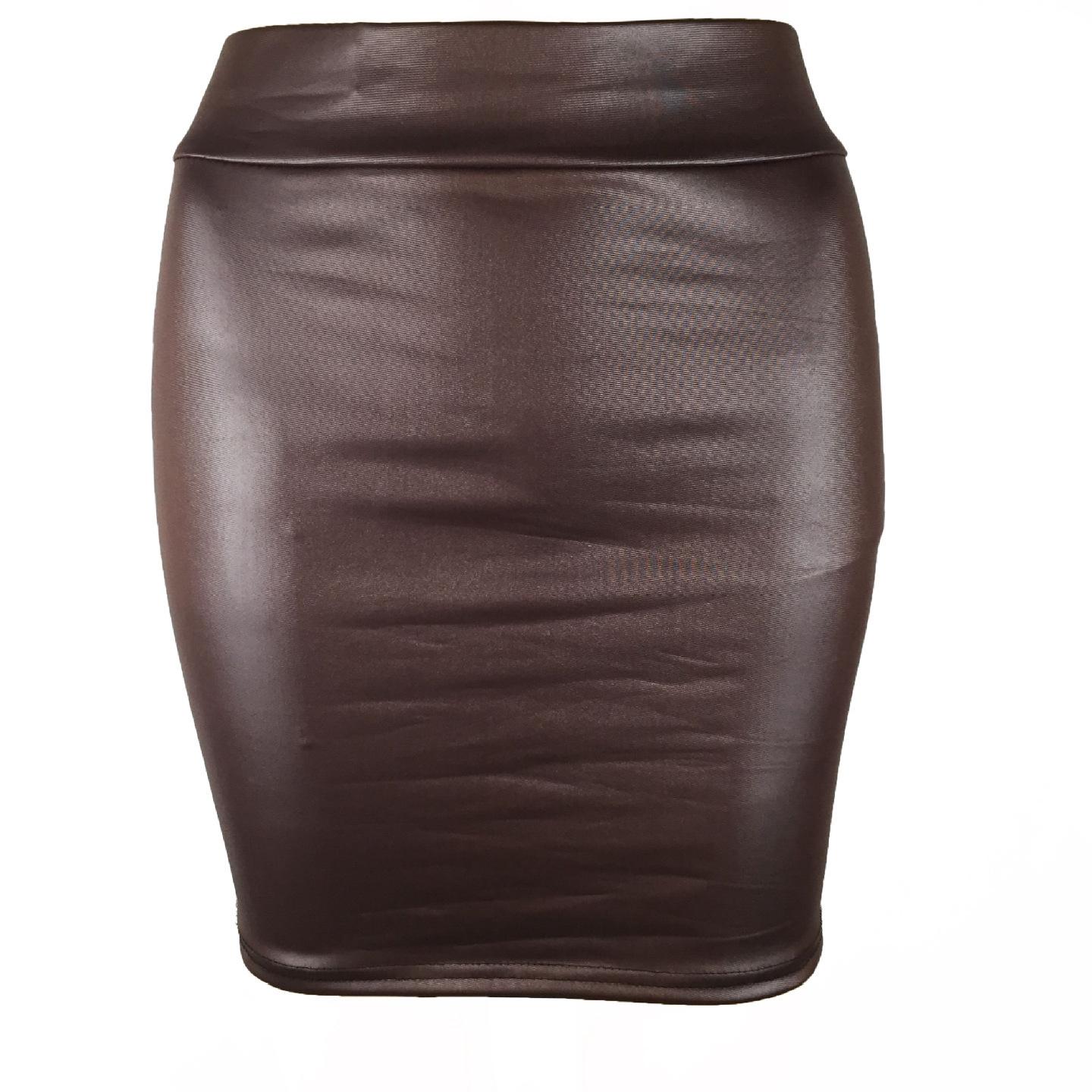 

Женское сексуальное черное мини-платье из искусственной кожи-карандаша с высокой талией, короткая юбка S кофейный