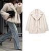 New fox fur jacket suit collar loose fur jacket medium and long large size women's fur jacket