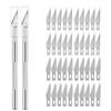 Engraving Non-Slip Metal Knife Kit + 40/10pcs #11 Blades Cutter Craft Knives for Mobile Phone PCB Repair Hand Tools