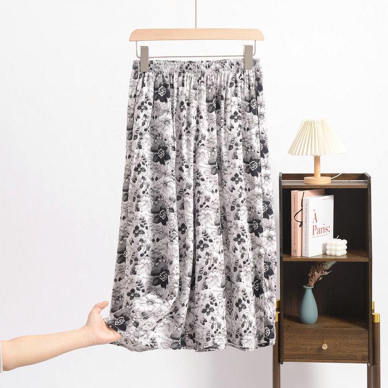 Stylish Cotton Silk Plus Size High Waist Cropped Skirt Pants - Lightweight, Versatile, and Perfect for Summer.