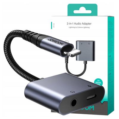 Adapter Ljud 2W1 Joyroom Sy-L01 Lightning Till 3.5Mm + Lightning (Svart)