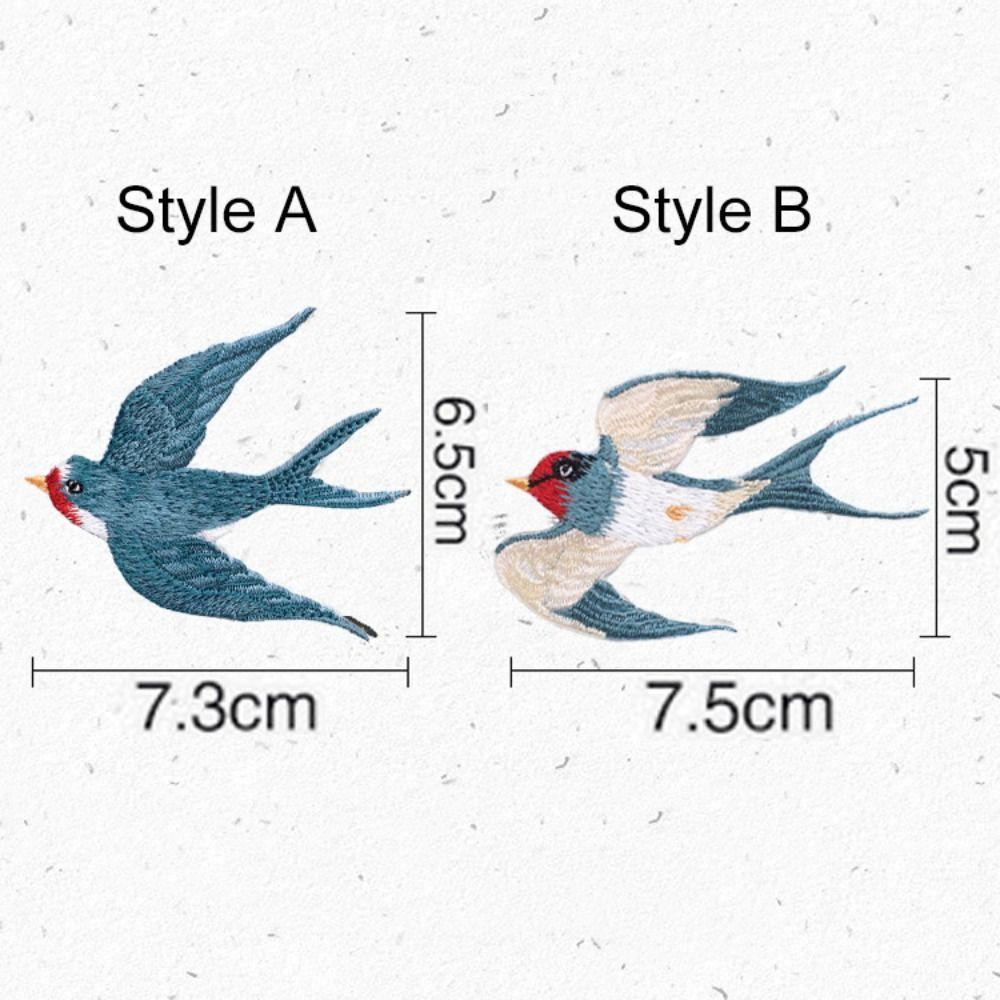 5PCS Embroideried Swallows Patches Adhesive Clothes Sticker Apparel Clothes Appliques  Phone Case