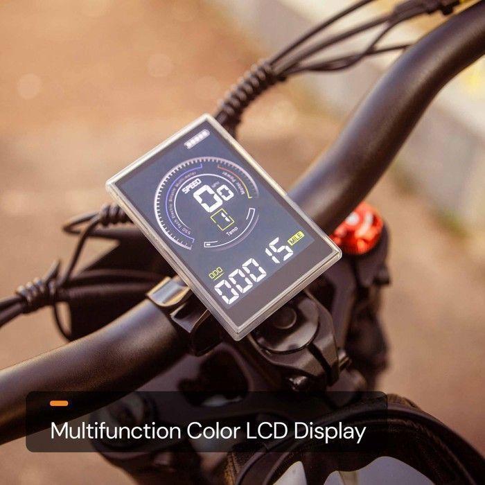 Elektrische Mountainbike voor Volwassenen 20" 1500W Accu 52V 25Ah Verwijderbaar Volledige Schokdemping 7 Versnellingen Fatbike 50KM-60KM PAS
