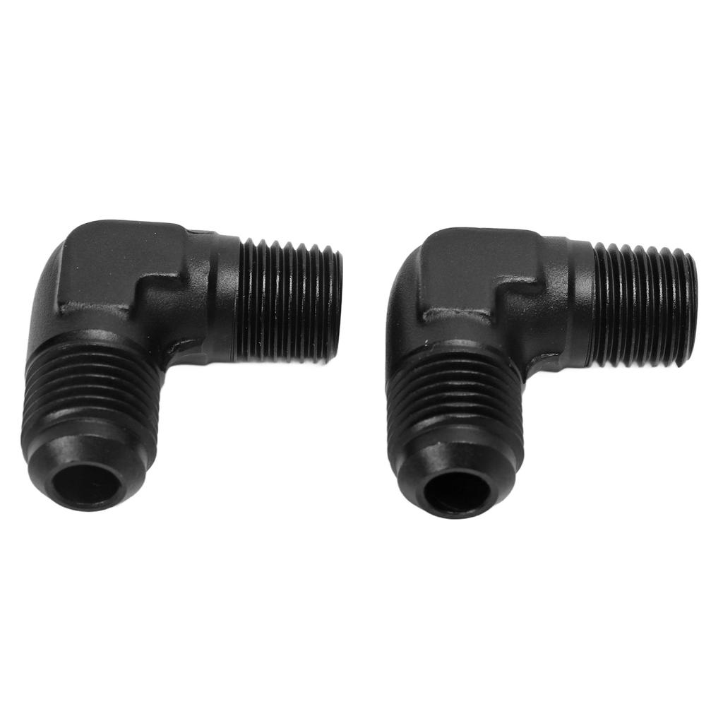 2 Pcs 6AN To 14 NPT Fitting Adapter 90 Degree Male Swivel Gas Line Rail Pump Injector Fitting