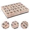 28Pcs Wood Letter Stamps Alphabet Set Vintage Style Rubber Stamps for Diary Journaling Scrapbook Crafts Decorative Lettering