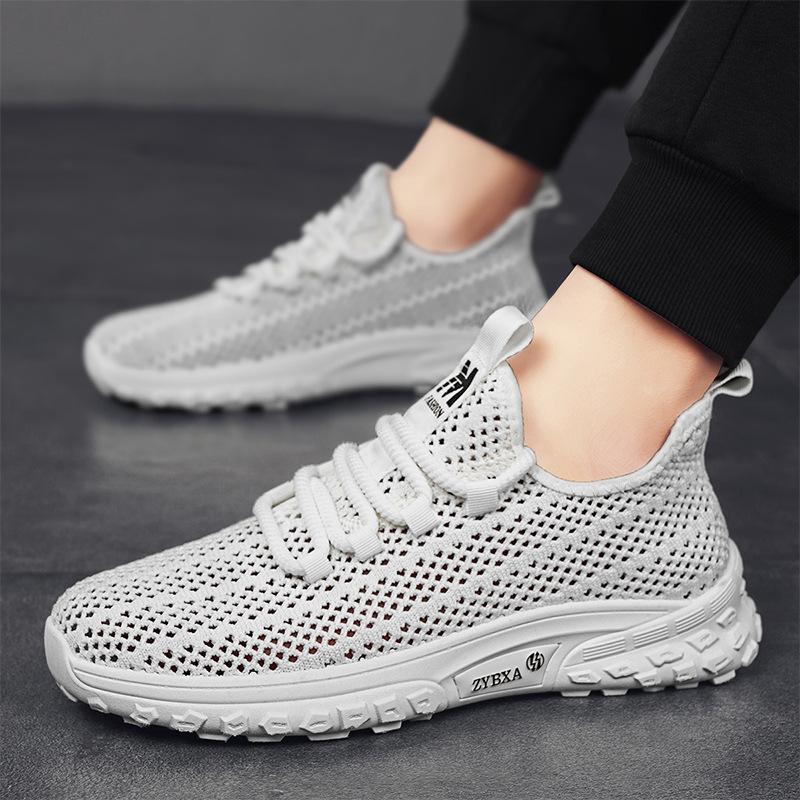 

Men s shoes summer mesh breathable 2025 new outdoor wear-resistant hollow mesh sports casual shoes lightweight outdoor shoes 44 білий