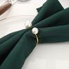 1-24PCS Creative Pearl Napkin Ring Gold Metal Reusable Dining Decoration Ideal for Christmas Dinner Party Banquet Table Gift