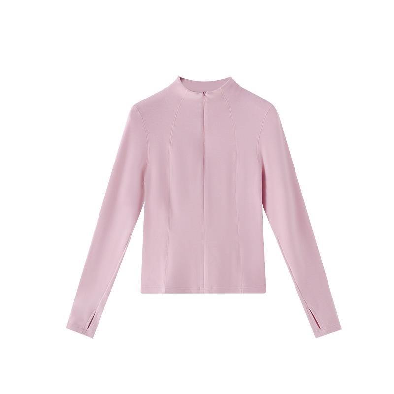 

Женский облегающий топ-базовый слой с высоким воротником на молнии и длинными рукавами, гладкий, из кашемира и протеина, для осени и зимы M [85-105 lbs]