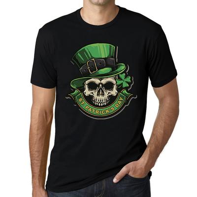 T-shirt graphique pour hommes - Chemise de la Saint-Patrick - T-shirt Skull Clover