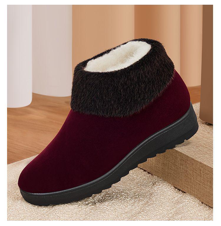 Women's Winter Fleece-Lined Non-Slip Snow Boots for Elderly