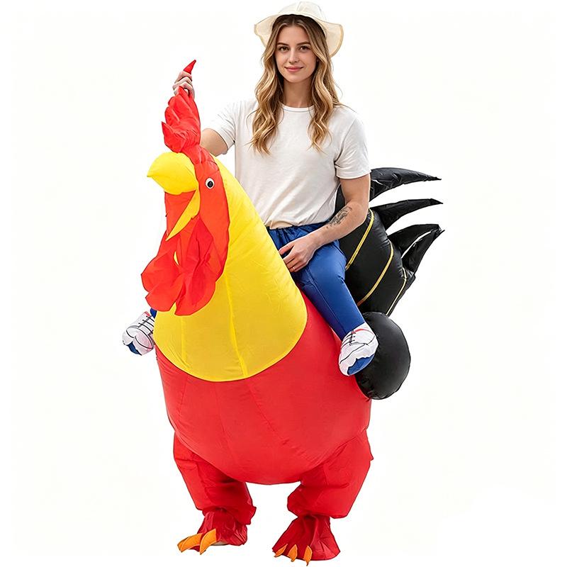 Inflatable Red Rooster Costume for Cosplay & Parties