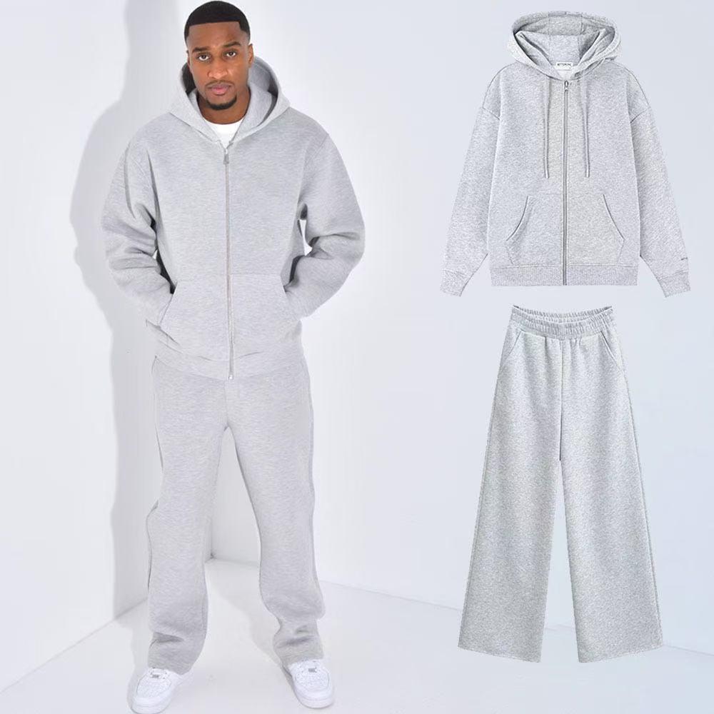 Set Streetwear Hip Hop Americano: Felpa con cappuccio e pantaloni della tuta tinta unita larghi