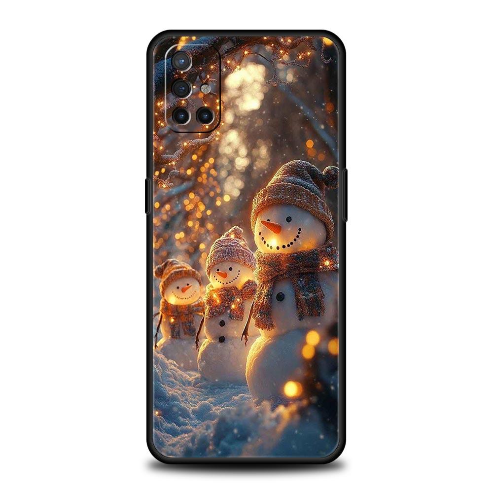 Phone Case For Oneplus 13R 13 12 10T 11 R10 Nord N100 N200 N10 9 9R CE 2 3 Z Pro Lite 5G Soft TPU Cover Christmas Snowman Capas
