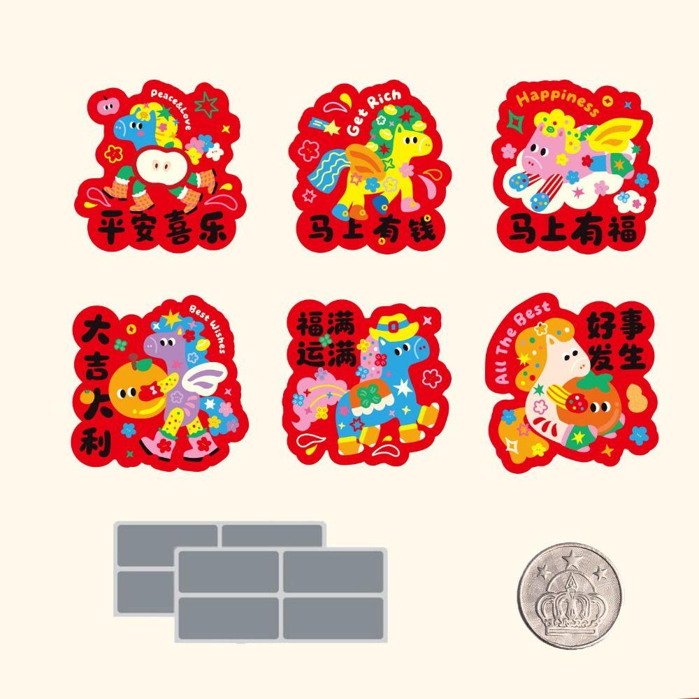 30pcs Anniversary Scratch-off Cards Cartoon Surprise Lucky Cards Cute Vouchers Tickets Decoration