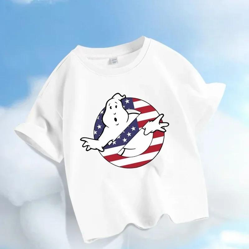 2026 Ghostbusters Daredevil Childrens Comic Game Cartoon Print Boys and Girls Sportswear Casual Shirts Summer Shirts