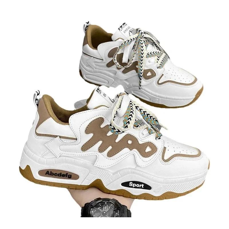 Herren Sneaker Frühling Herbst Bequem Schnürung Rutschfest Abriebfest Plateau Skateboard Schuhe Outdoor Sportschuhe