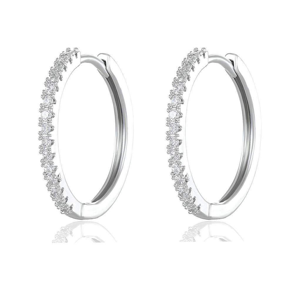European & American Minimalist Zircon Flower Earrings with Heart Ear Cuffs - Stylish Niche Design for Women