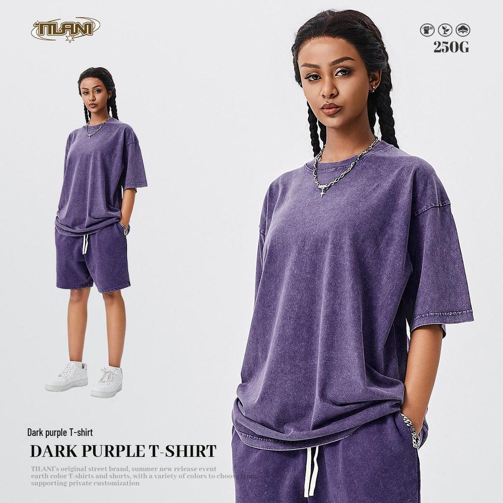 TILANI Men's Retro Washed Cotton Short-Sleeve T-Shirt