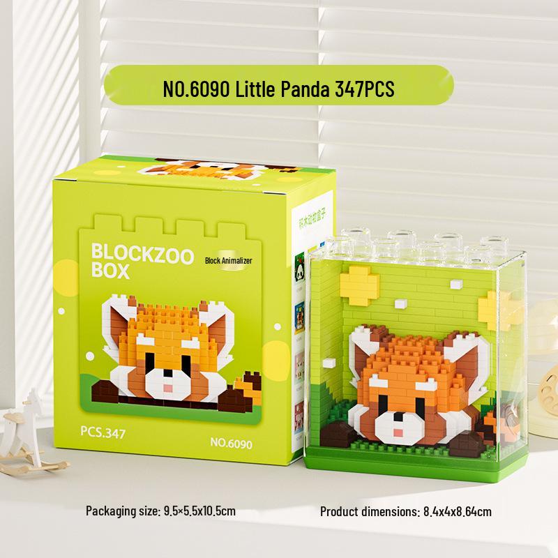 Cute Zoo Series: Acrylic Display Box Building Blocks Gift for Kids