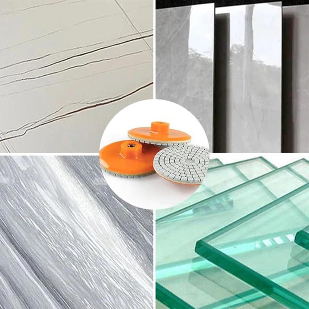 Integrated Stone Trimming Polishing Disc, Diamond Polishing Pads, Wet Dry Polishing Pads Kit, for Granite Stone Concrete Mar