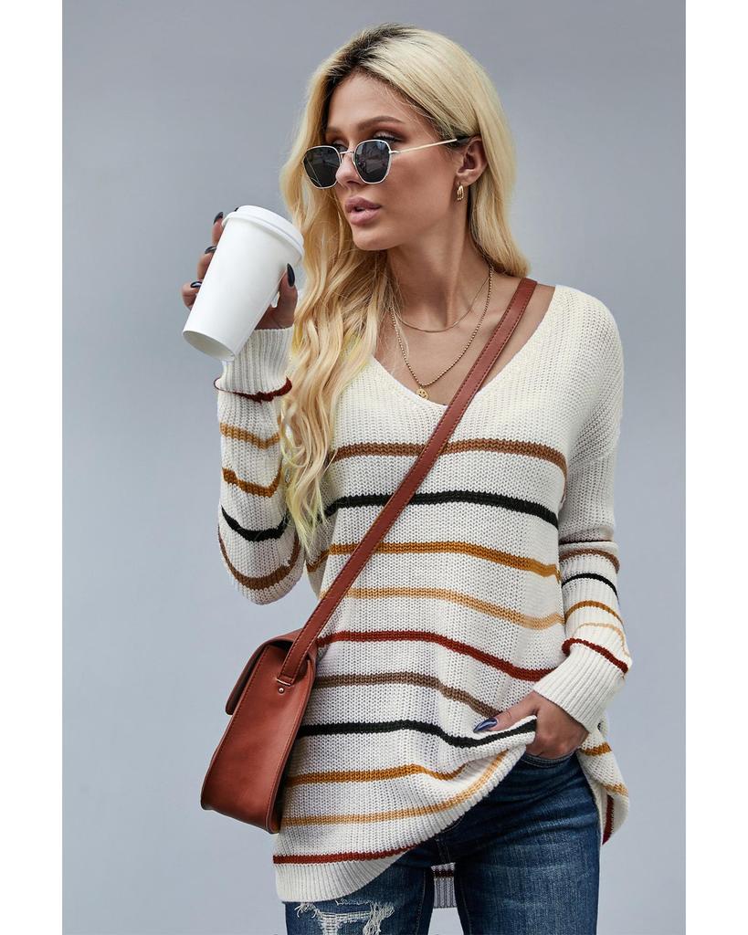 Azura Exchange Striped Knit Sweater