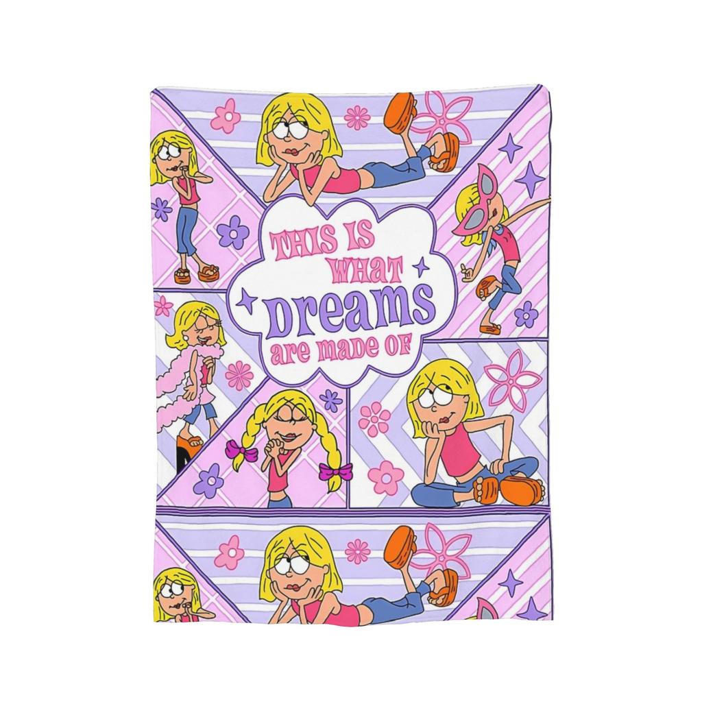Lizzie McGuire Vintage Cartoon Gestrickte Decken Samt Super Weiche Überwurfdecke für Bett Schlafzimmer Steppdecke