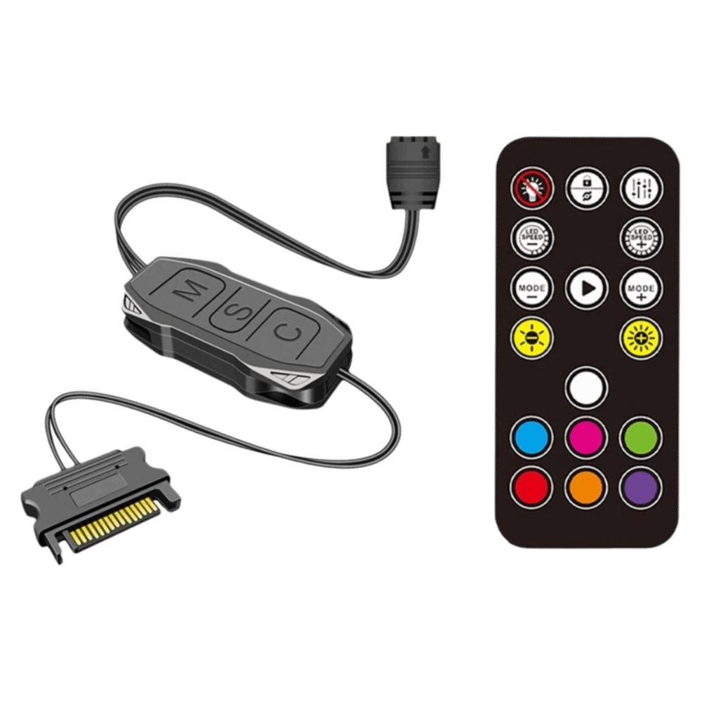 SATA Power RGB Hub 5V 3Pin Mini Controller Adapter Cable Lighting Controller Hub For Computer Case
