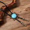 Bolo Tie Cowboy Costume Accessory for Men and Women Adjustable Length Vintage Metal Butterfly Pendant Necktie Necklace