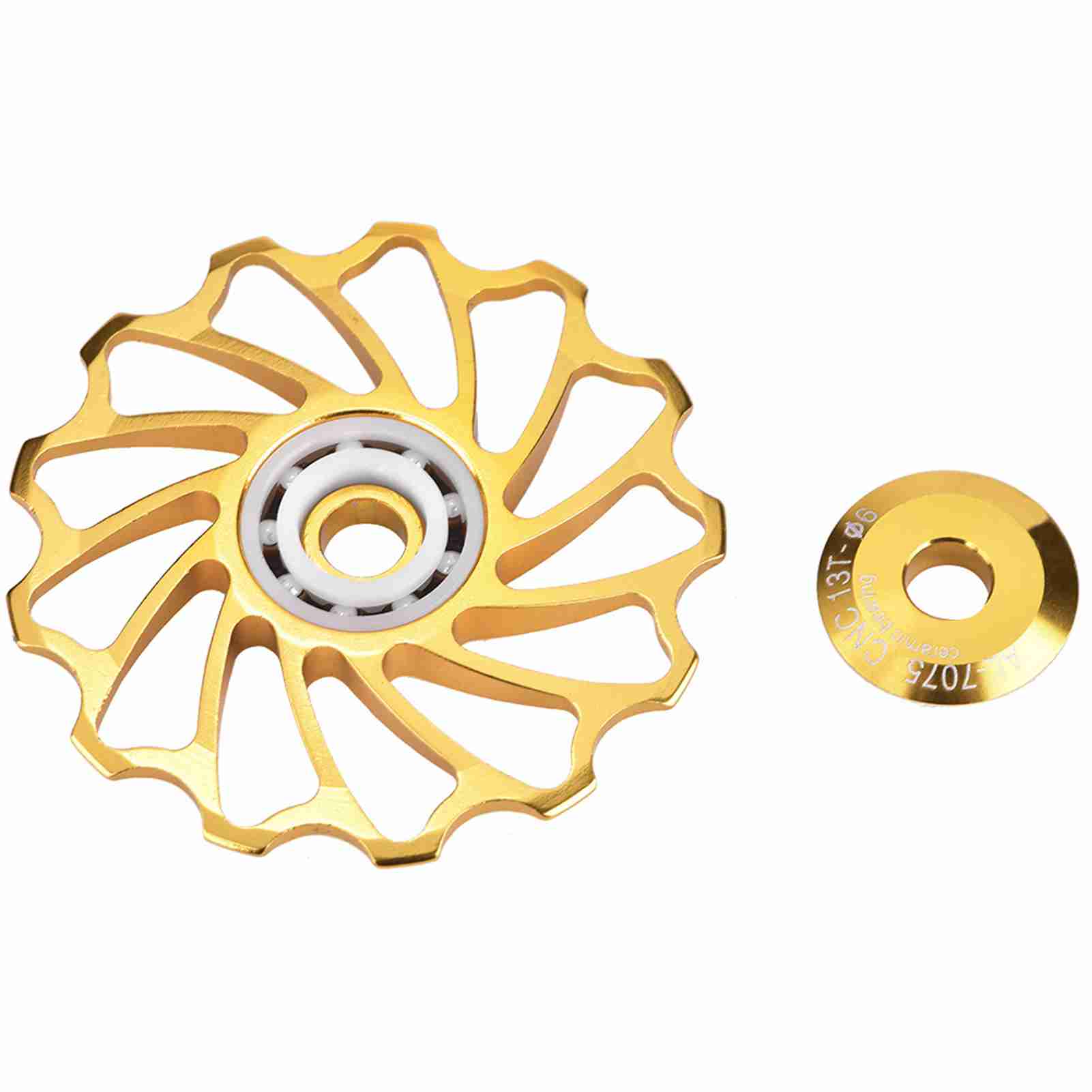 

1 Pair MEIJUN Ceramic Bearing Rear Pulley Jockey Wheel Bike Guide Roller Gold