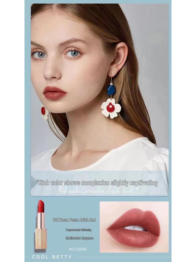 Pretty Girl Pink Mist Rose Velvet Matte Lipstick: High-End, Rich Color, Simple Fashion