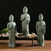 Green Sandstone Sandstone Buddha Oriental Culture Buddhist Ornament Chinese Style   Indoor